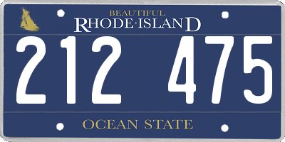 RI license plate 212475