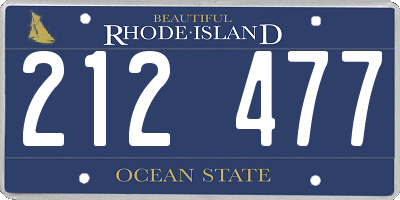 RI license plate 212477