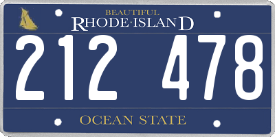 RI license plate 212478