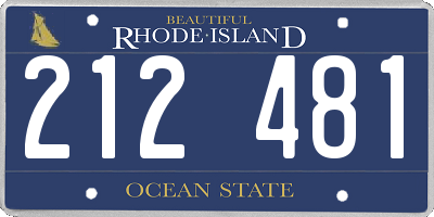 RI license plate 212481