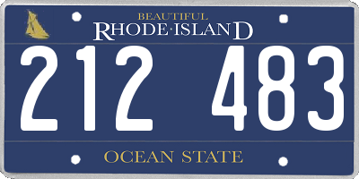 RI license plate 212483