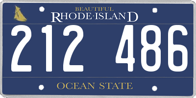 RI license plate 212486