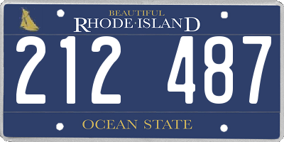 RI license plate 212487