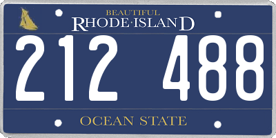 RI license plate 212488