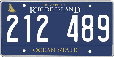RI license plate 212489