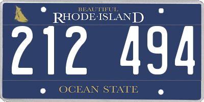RI license plate 212494