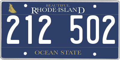 RI license plate 212502