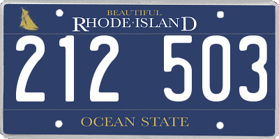 RI license plate 212503