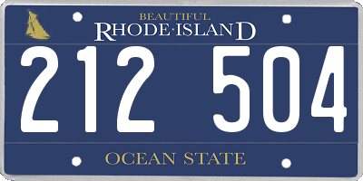 RI license plate 212504