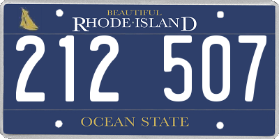 RI license plate 212507
