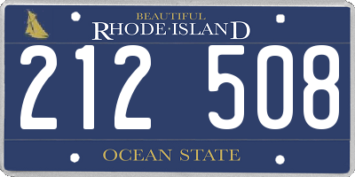 RI license plate 212508
