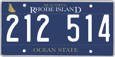 RI license plate 212514