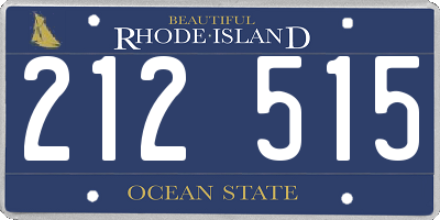 RI license plate 212515