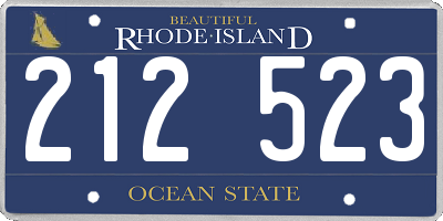 RI license plate 212523