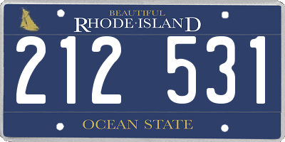 RI license plate 212531