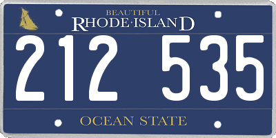 RI license plate 212535