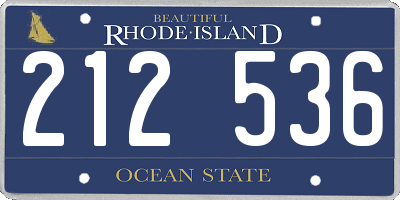 RI license plate 212536
