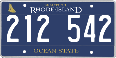 RI license plate 212542
