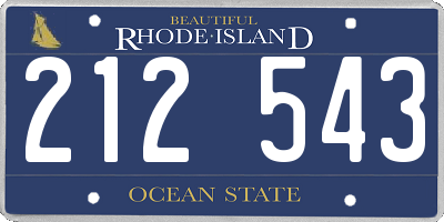 RI license plate 212543