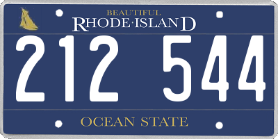 RI license plate 212544