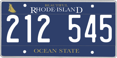RI license plate 212545