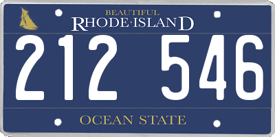 RI license plate 212546