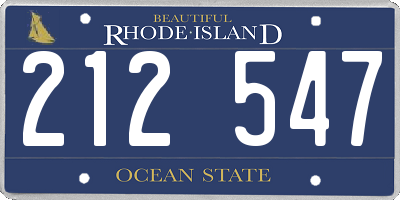 RI license plate 212547