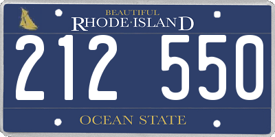 RI license plate 212550
