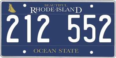 RI license plate 212552