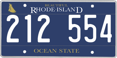 RI license plate 212554