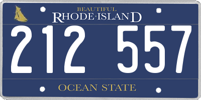 RI license plate 212557