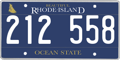 RI license plate 212558