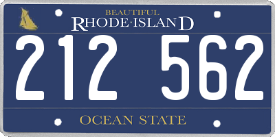 RI license plate 212562