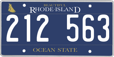 RI license plate 212563