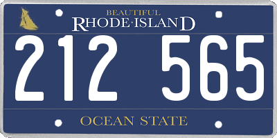 RI license plate 212565