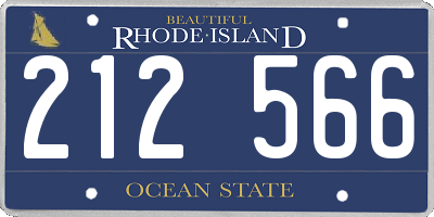RI license plate 212566