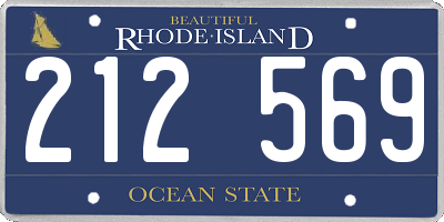 RI license plate 212569