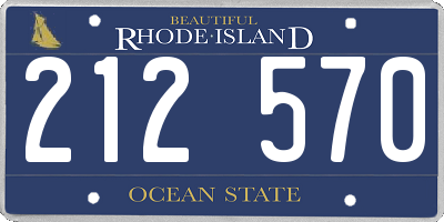 RI license plate 212570