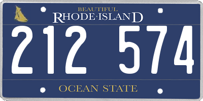 RI license plate 212574
