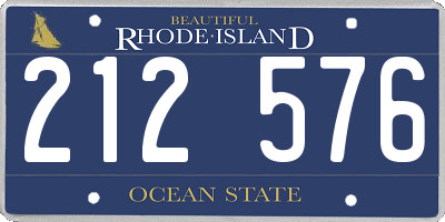 RI license plate 212576