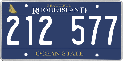RI license plate 212577