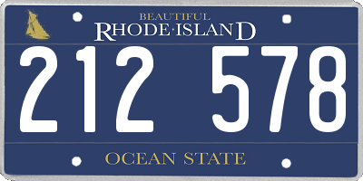 RI license plate 212578