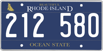 RI license plate 212580
