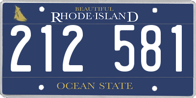 RI license plate 212581