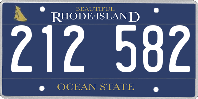 RI license plate 212582