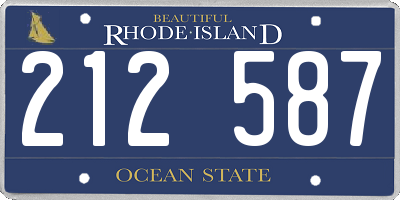 RI license plate 212587