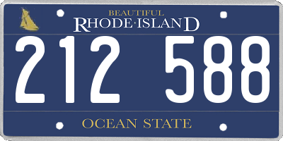 RI license plate 212588