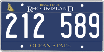 RI license plate 212589