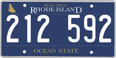 RI license plate 212592