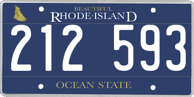 RI license plate 212593